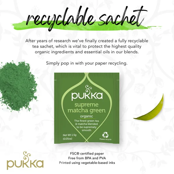 Pukka Organic Herbal Green Tea Supreme Matcha Green 20pcs (5)