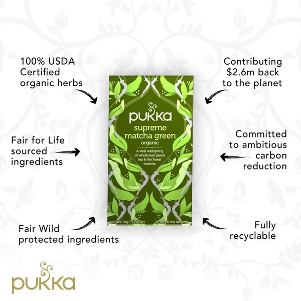 Pukka Organic Herbal Green Tea Supreme Matcha Green 20pcs (9)