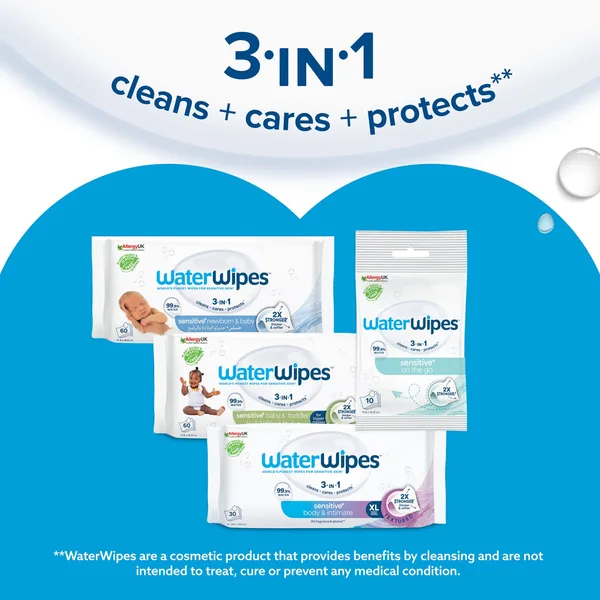 WaterWipes Sensitive+ Newborn & Baby Wipes 60 pcs (7)