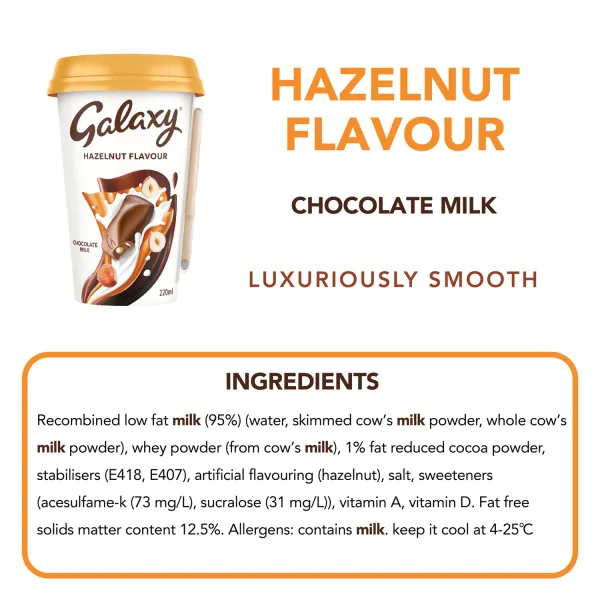 Galaxy Chocolate Milk Drink Hazelnut Flavour 220 ml (2)