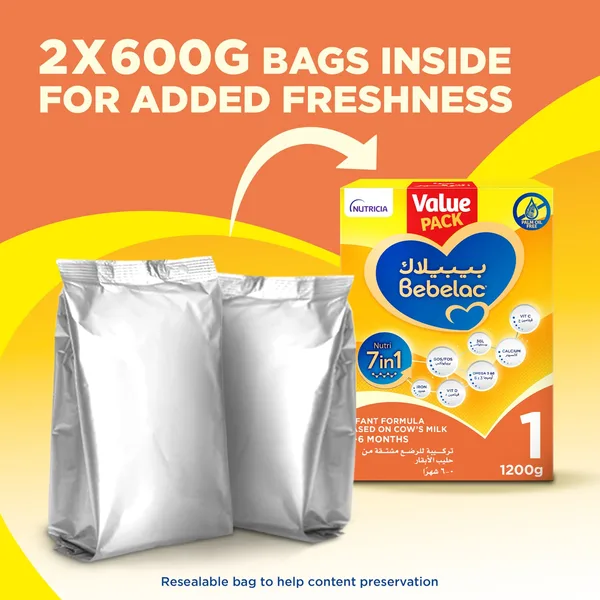 Bebelac Nutri 7in1 Stage 1 Infant Formula From 0-6 Months 1.2 kg (4)