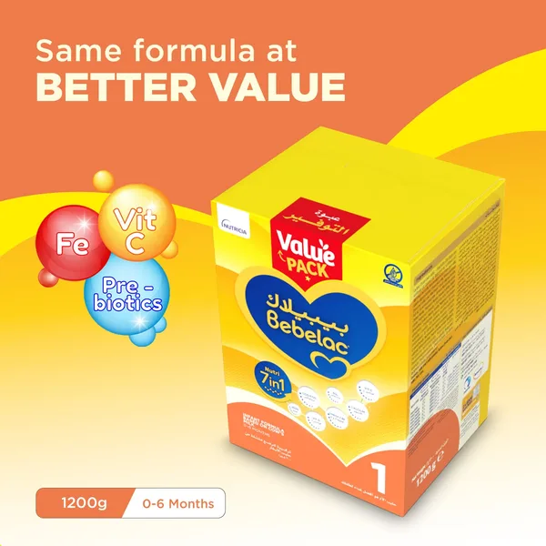Bebelac Nutri 7in1 Stage 1 Infant Formula From 0-6 Months 1.2 kg (5)