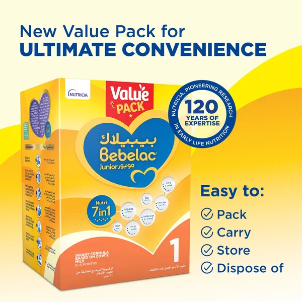 Bebelac Nutri 7in1 Stage 1 Infant Formula From 0-6 Months 1.2 kg (6)