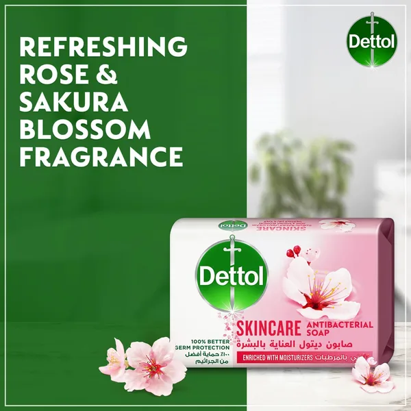 Dettol Skincare Bathing Soap Rose & Sakura Blossom Scent 120 g (5)