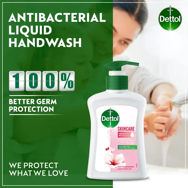 Dettol Skincare Liquid Handwash Pump Rose & Sakura Blossom Scent 200 ml (2)
