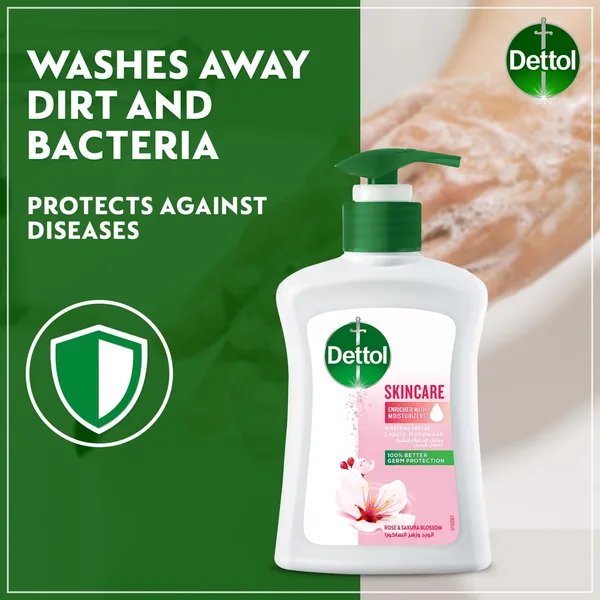 Dettol Skincare Liquid Handwash Pump Rose & Sakura Blossom Scent 200 ml (3)