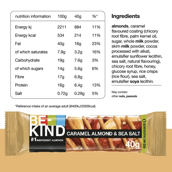 Be-Kind Caramel Almond & Sea Salt Bar 40 g (3)