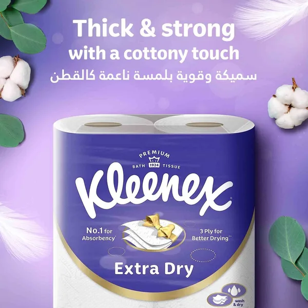 Kleenex Extra Dry Toilet Tissue Paper Embossed 3ply 4 x 140 Sheets (2)