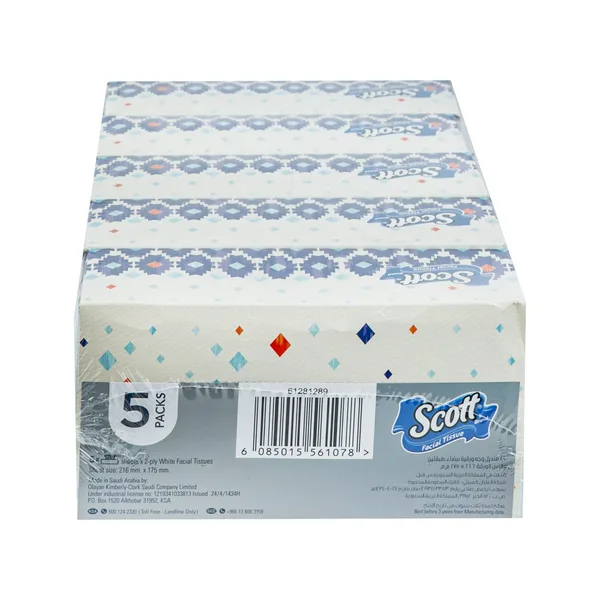 Scott Facial Tissue 2ply Value Pack 5 x 190 Sheets (4)