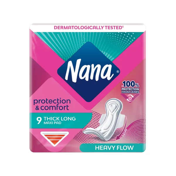Nana Protection & Comfort Maxi Thick Long Sanitary Pads with Wings For Heavy Flow 9 pcs (2)