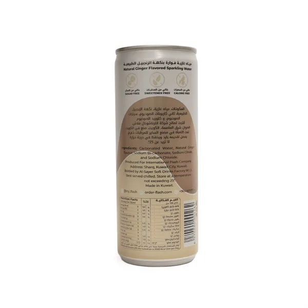 Flash Soda Ginger Flavour Sparkling Water Can 250 ml (2)