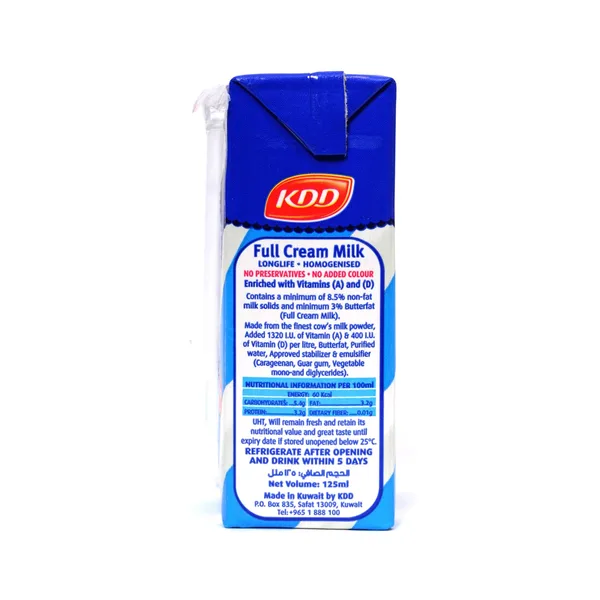 KDD 1-2-3 Full Cream Milk Long Life 125 ml x 6 Pieces (3)