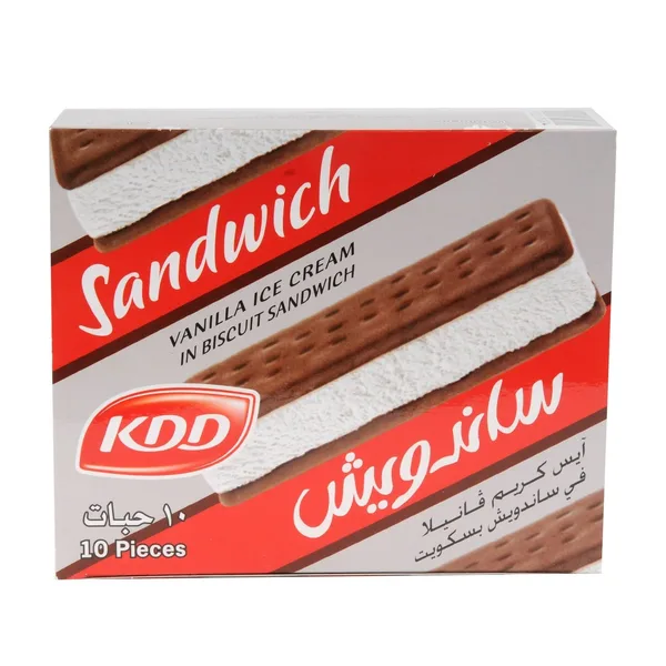 KDD Vanilla Ice Cream in Biscuit Sandwich 40 ml x 10 Pieces
