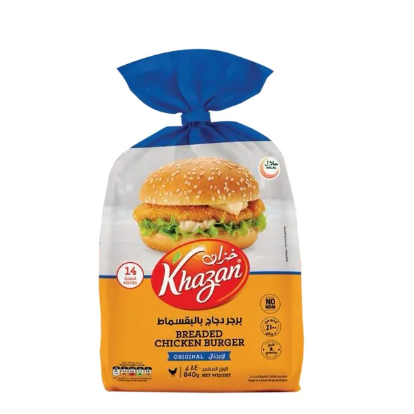 Khazan Breaded Chicken Burger Original 14 pcs 840 g