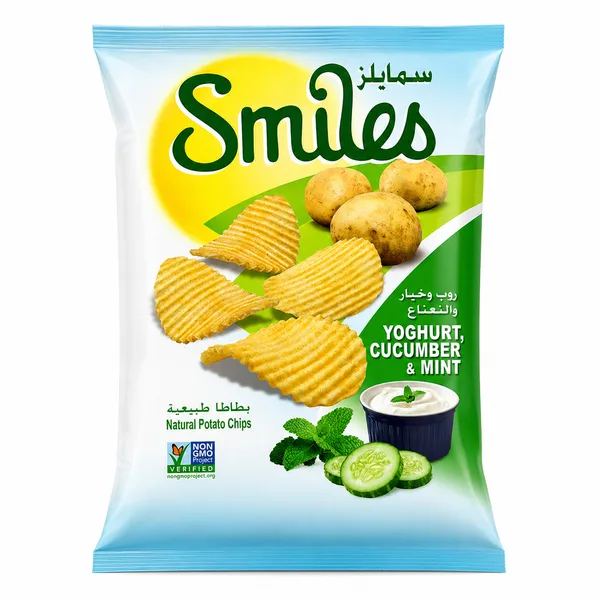 Smiles Yoghurt Cucumber & Mint Natural Potatoe Chips 16G