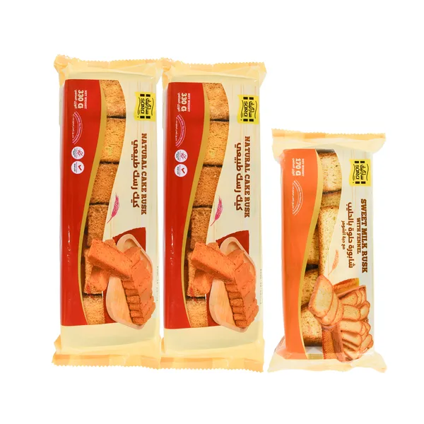 Sara Natural Cake Rusk 2 x 330 g + Sweet Milk Rusk 170 g (2)