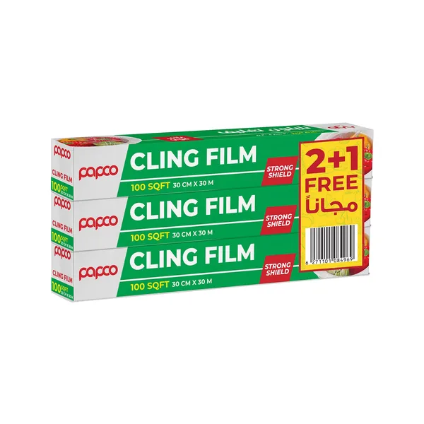 Papco Premium Strong Shield Cling Film 100 SqFt 30 cm x 30 m Value Pack 3 pcs (2)