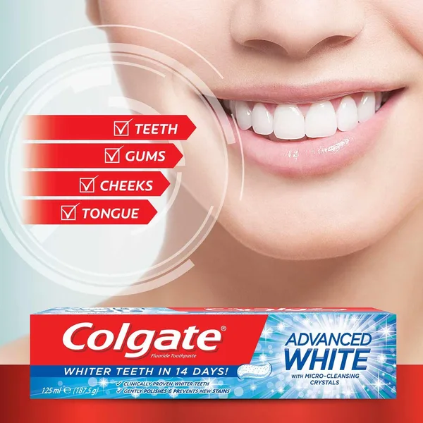 Colgate Advanced White With Micro-Cleansing Crystal Toothpaste Value Pack 2 x 100 ml (4)