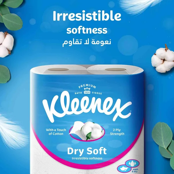 Kleenex Dry Soft Embossed Bathroom Tissue 2ply 4 Rolls (2)
