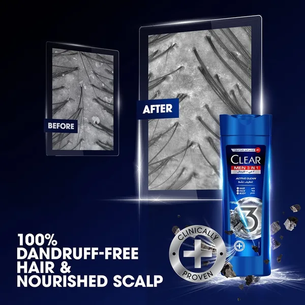 Clear Men 3in1 Active Clean Shampoo 200 ml (5)