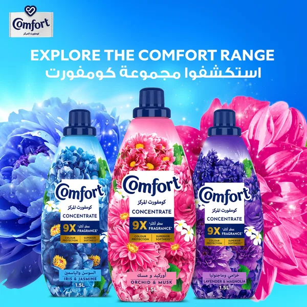 Comfort Concentrate Fabric Softener Lavender & Magnolia 9x Fragrance 1.5 Litres (9)