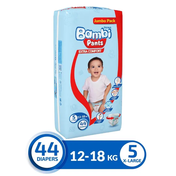 حفاضات بامبي شورت كبير جدا رقم5 44ح عرض (4)