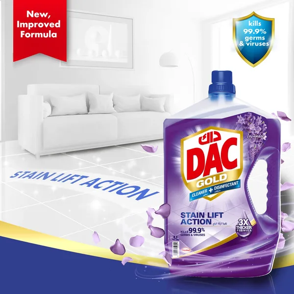 Dac Gold Multi-Purpose Disinfectant & Liquid Cleaner Lavender 3 Litres (2)