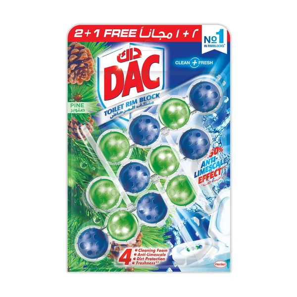 Dac Clean and Fresh Toilet Rim Block Assorted 50 g 2+1 (3)