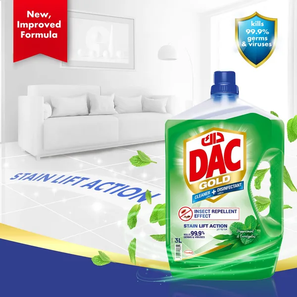 Dac Gold Peppermint & Eucalyptus Disinfectant Cleaner 1 Litre (2)