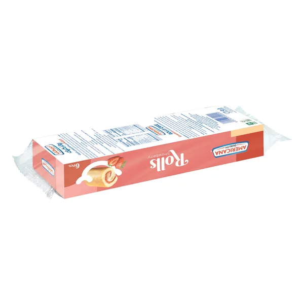 Americana Mini Roll Strawberry Cake 6 pcs 120 g (2)