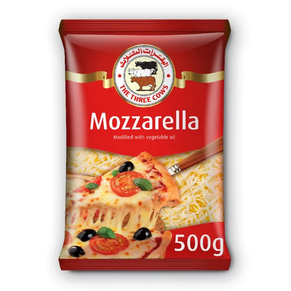 The Three Cows Shredded Mozzarella Cheese 500 g