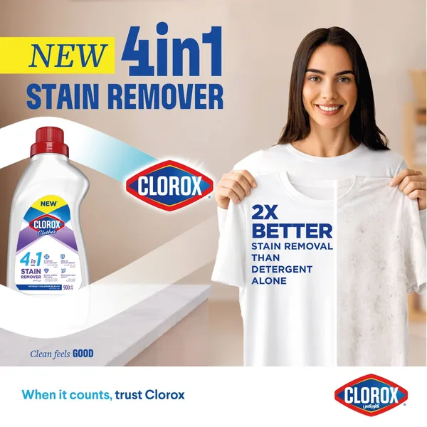 Clorox 4in1 Liquid Stain Remover Supreme Whitener For White Clothes 900 ml (2)
