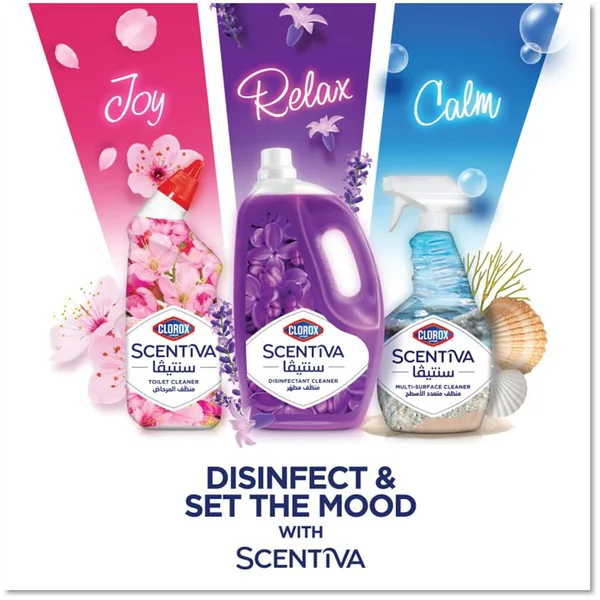 Clorox Scentiva Calming Red Sea Breeze Scent Disinfectant Cleaner Bleach Free 3 Litres (6)