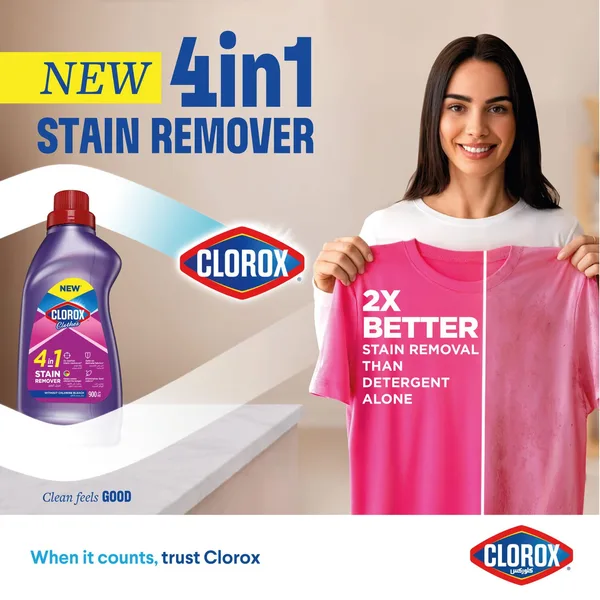 Clorox 4in1 Liquid Stain Remover For Color Clothes 900 ml (2)