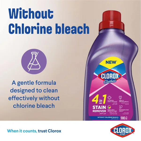 Clorox 4in1 Liquid Stain Remover For Color Clothes 900 ml (5)