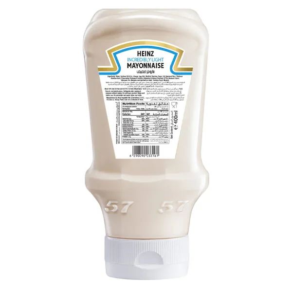 Heinz Incredibly Light Mayonnaise Top Down Squeezy Bottle 400 ml (2)