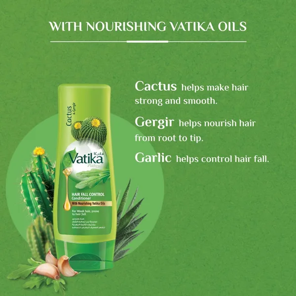 Vatika Naturals Hair Fall Control Conditioner Enriched with Cactus & Ghergir 400 ml (4)