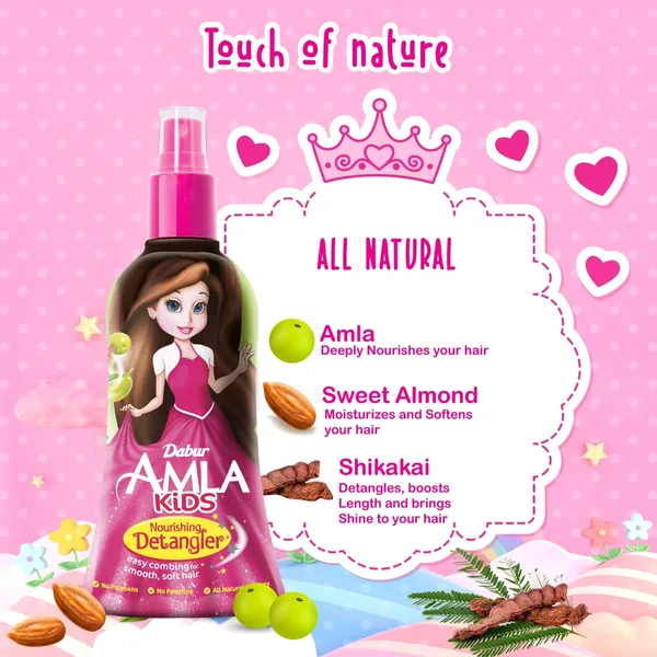 Dabur Amla Nourishing Kids Detangler Hair Oil with Olive & Almond 200 ml (3)
