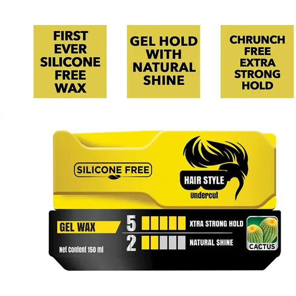Vatika Naturals Silicon Free Extra Strong Hold & Natural Shine Gel Wax For Men 150 ml (3)