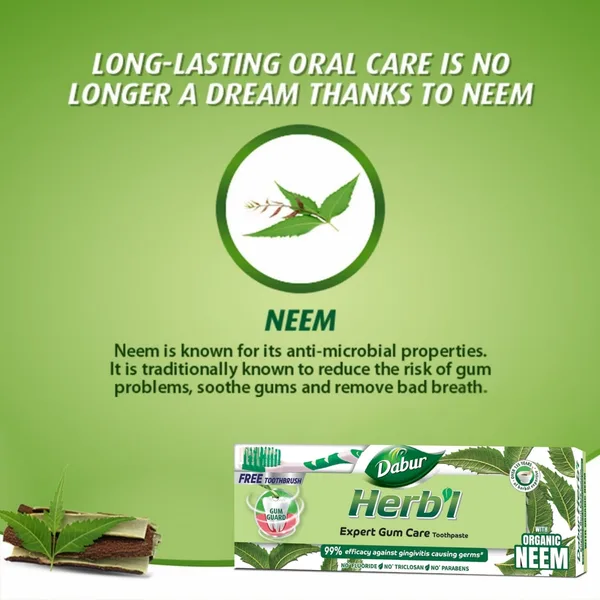 Dabur Herbal Neem Toothpaste with Neem Extract Value Pack 2 x 150 g (4)