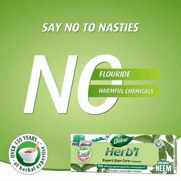 Dabur Herbal Neem Toothpaste with Neem Extract Value Pack 2 x 150 g (5)