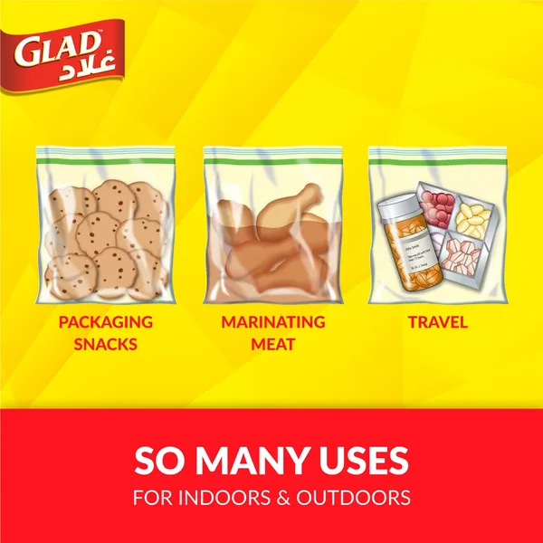 Glad Storage Zipper Bags, Size 16.8cm x 18cm 50 pcs (5)