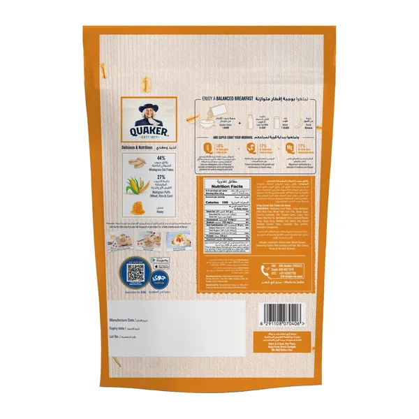 Quaker Crispy Cereal Oats, Honey & Multigrain Puffs 400 g (2)