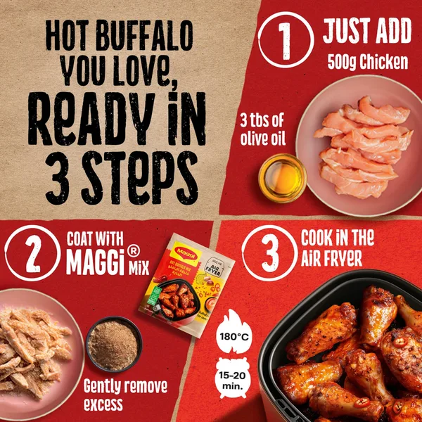 Maggi Hot Buffalo Mix Ideal for Air Fryer 65 g (5)