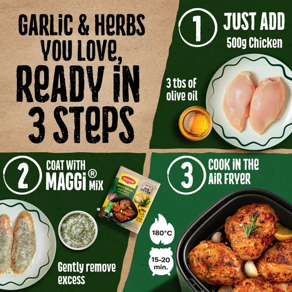 Maggi Garlic and Herbs Mix for Air Fryer 65 g (5)