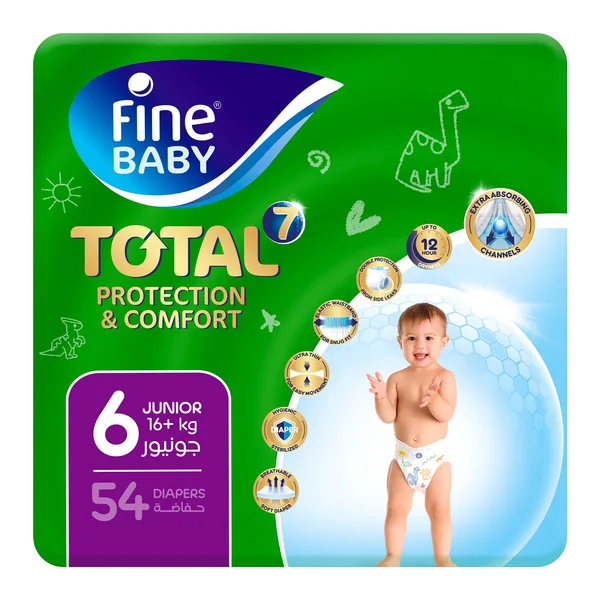 Fine Baby Total 7 Diapers Size 6 Junior 16+ kg Mega Pack 54 pcs (2)