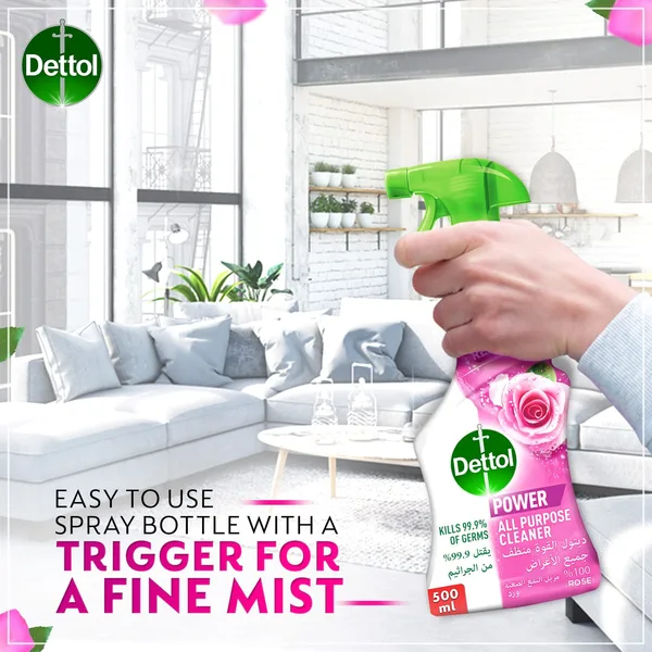 Dettol All Purpose Cleaner Spray Bottle Rose Scent 500 ml (4)