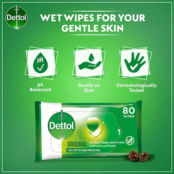 Dettol Original Anti-Bacterial Skin Wipes 5 x 10 pcs (2)