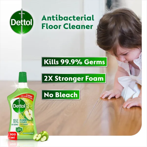 Dettol Anti-Bacterial Floor Cleaner Green Apple Scent 900 ml (2)