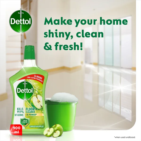 Dettol Anti-Bacterial Floor Cleaner Green Apple Scent 900 ml (5)